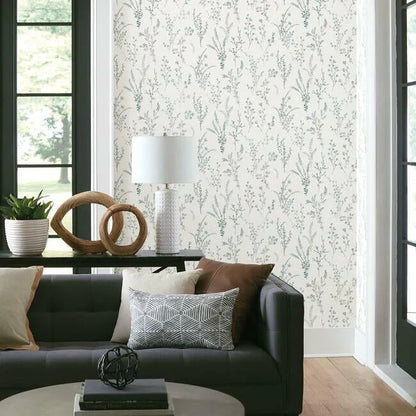 Wildflower Sprigs Wallpaper (Blue/Green)