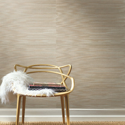 Taupe Silver Plain Sisals Wallpaper- Taupe/Silver