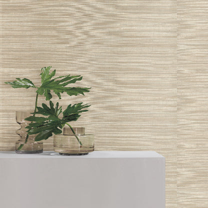 Taupe Silver Plain Sisals Wallpaper- Taupe/Silver