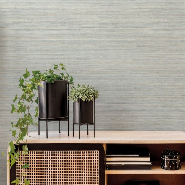 Fountain Grass Wallpaper- Smokey Blue