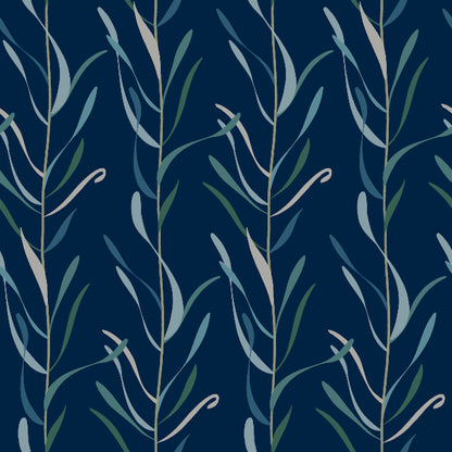 Chloe Vine Wallpaper- Indigo