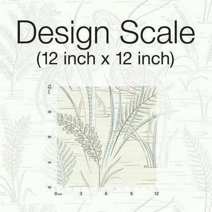 Fernwater Cranes Wallpaper (Brown/Blue