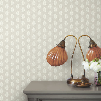 Leaf Pendant Wallpaper- Grey