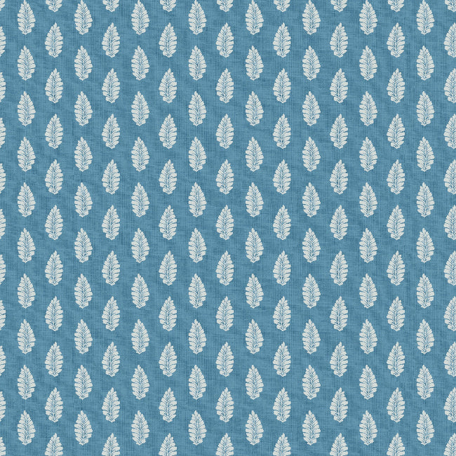 Leaf Pendant Wallpaper- Blue
