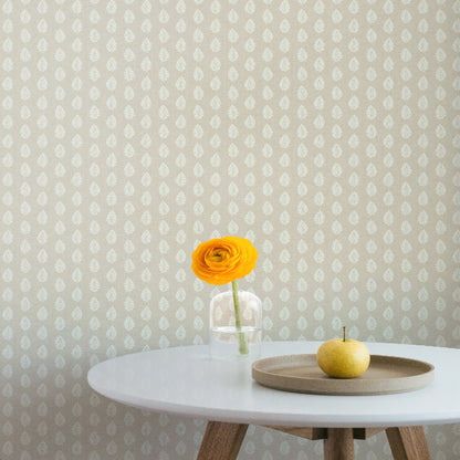 Leaf Pendant Wallpaper- Linen