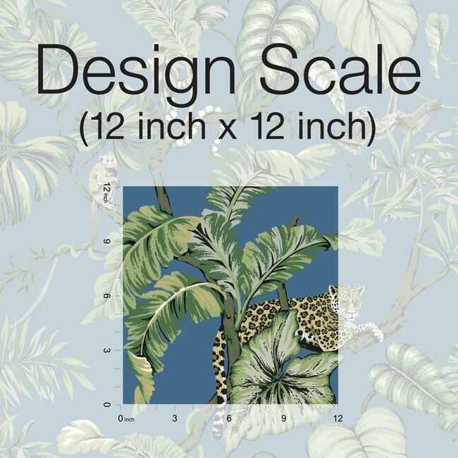 Jungle Cat Wallpaper (Cobalt)