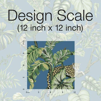 Jungle Cat Wallpaper (Cobalt)