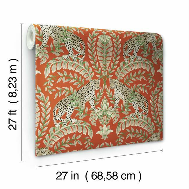 Jungle Leopard Wallpaper (Orange)