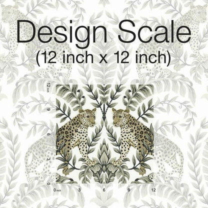 Jungle Leopard Wallpaper (White/Black)