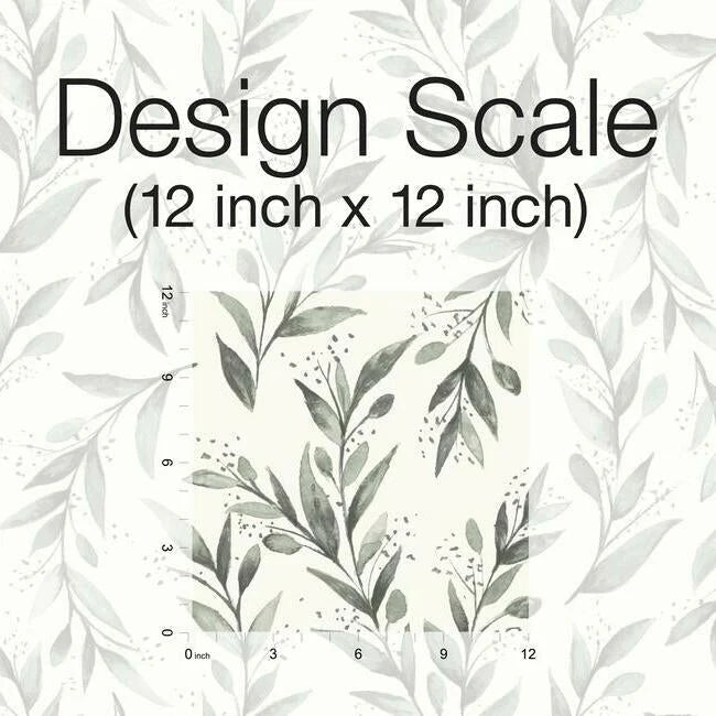 Olive Branch Wallpaper (Charcoal)