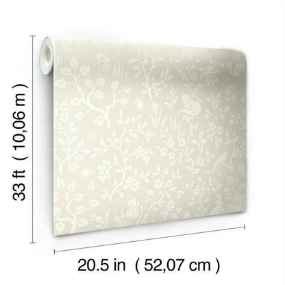 Fox & Hare Wallpaper (Light Pink)