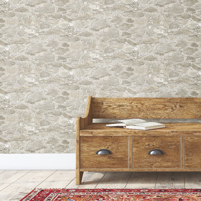 Field Stone Wallpaper- Taupe