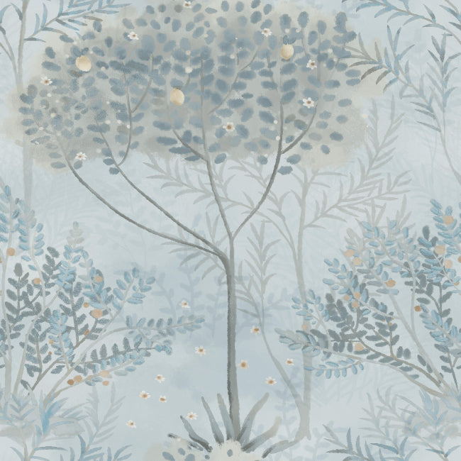 Orchard Wallpaper- Blue/Grey