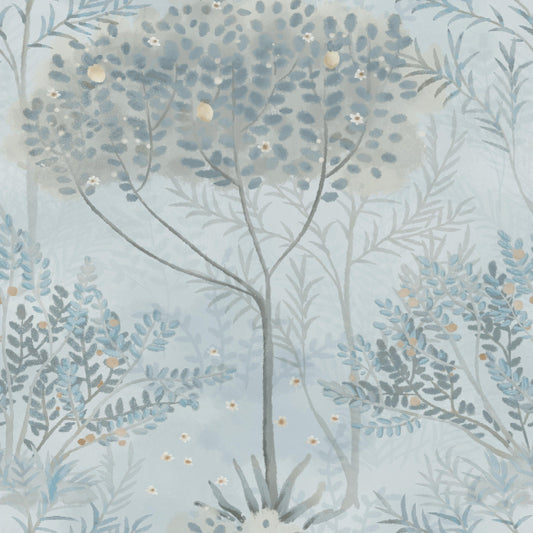 Orchard Wallpaper- Blue/Grey