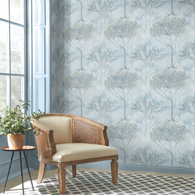 Orchard Wallpaper- Blue/Grey