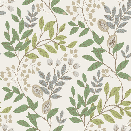 Eden Retreat Wallpaper- Beige/Green