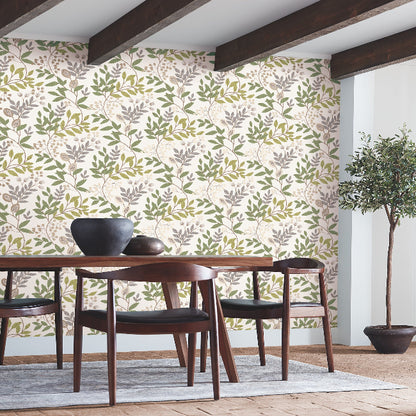 Eden Retreat Wallpaper- Beige/Green