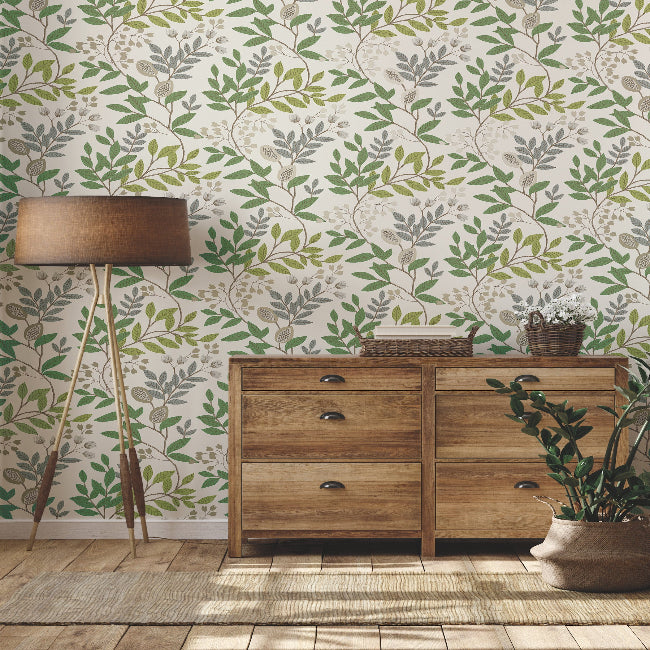 Eden Retreat Wallpaper- Beige/Green