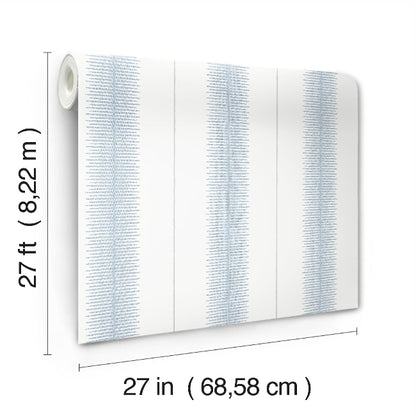 Tandem Stripe Wallpaper- Blue