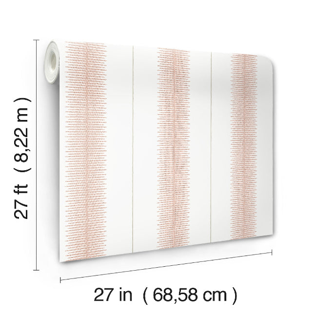 Tandem Stripe Wallpaper - Brick