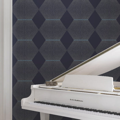 Diamond Legacy Wallpaper- Navy