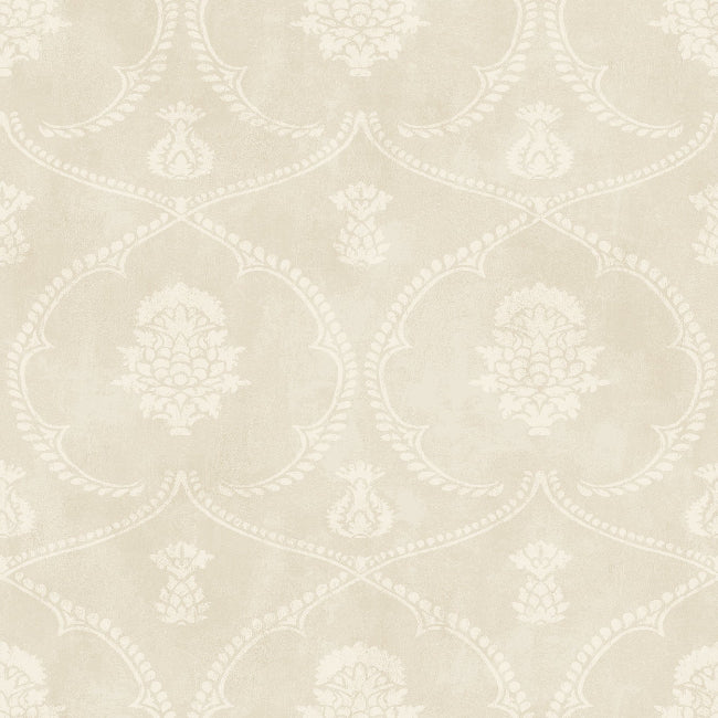 Royal Damask Wallpaper- Beige