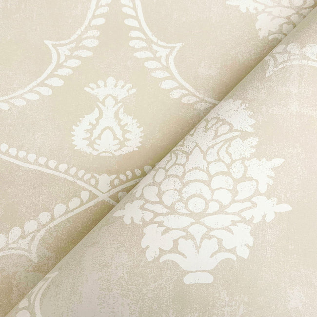 Royal Damask Wallpaper- Beige