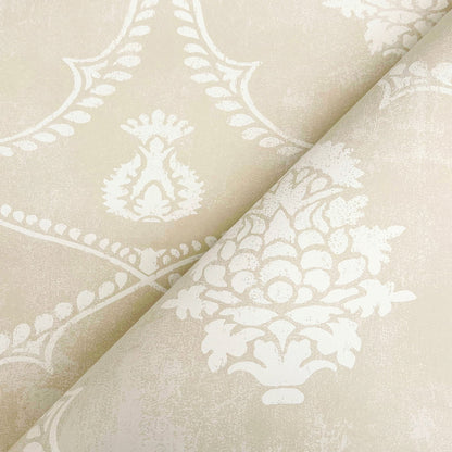 Royal Damask Wallpaper- Beige