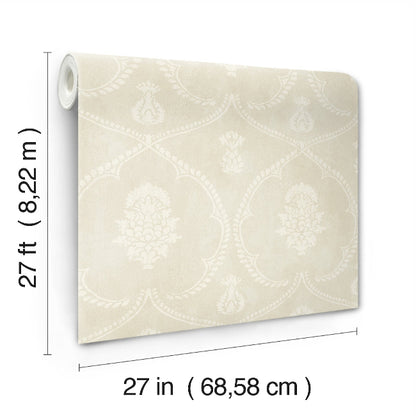 Royal Damask Wallpaper- Beige