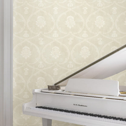 Royal Damask Wallpaper- Beige