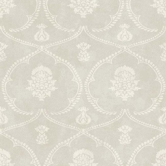 Royal Damask Wallpaper- Soft Grey