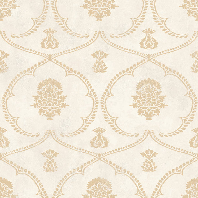 Royal Damask Wallpaper- Soft Gold