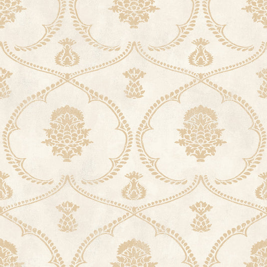 Royal Damask Wallpaper- Soft Gold