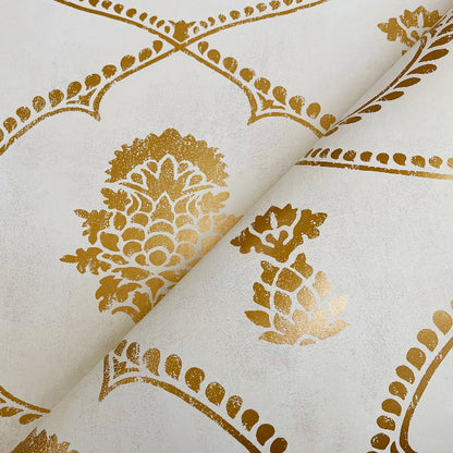 Royal Damask Wallpaper- Soft Gold
