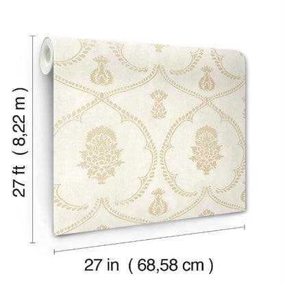 Royal Damask Wallpaper- Soft Gold