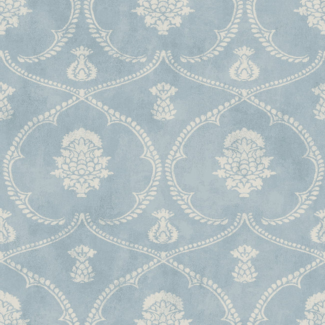 Royal Damask Wallpaper- Blue