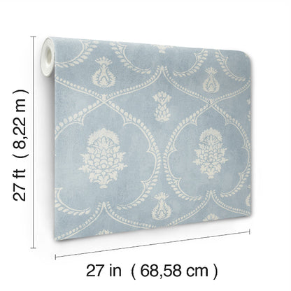 Royal Damask Wallpaper- Blue