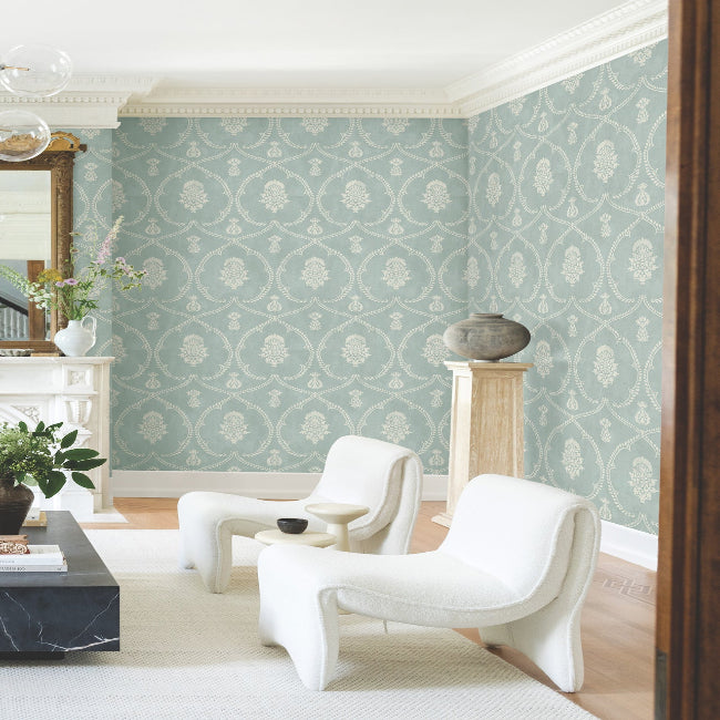 Royal Damask Wallpaper- Jade