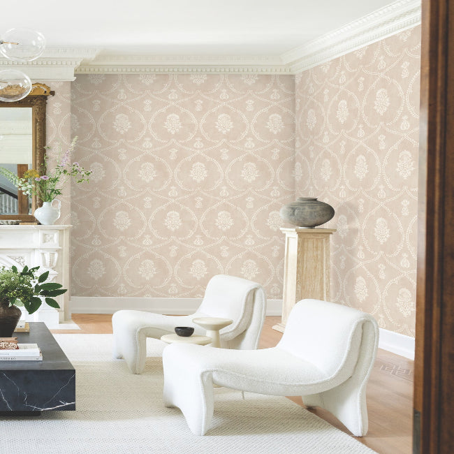 Royal Damask Wallpaper- Blush