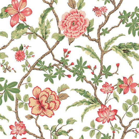 Courtyard Botanical Wallpaper- Rose