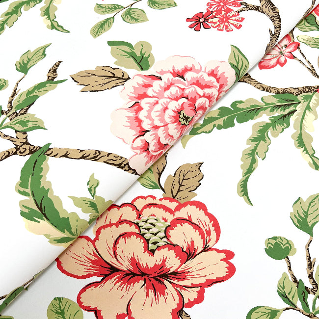 Courtyard Botanical Wallpaper- Rose