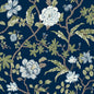 Courtyard Botanical Wallpaper- Navy