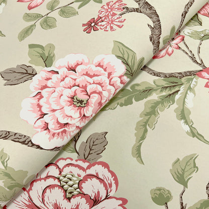 Courtyard Botanical Wallpaper- Pink