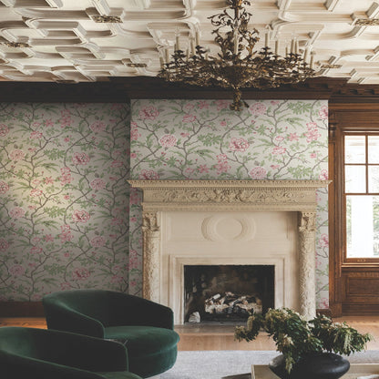 Courtyard Botanical Wallpaper- Pink