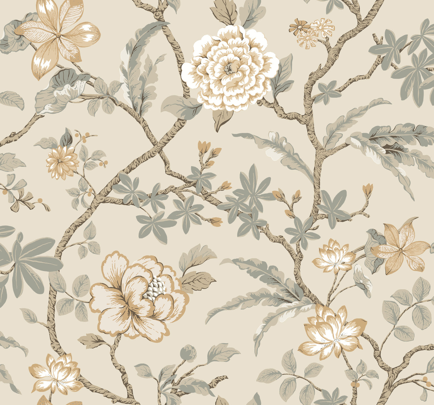 Courtyard Botanical Wallpaper- Neutral