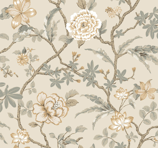 Courtyard Botanical Wallpaper- Neutral