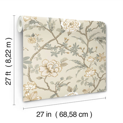 Courtyard Botanical Wallpaper- Neutral