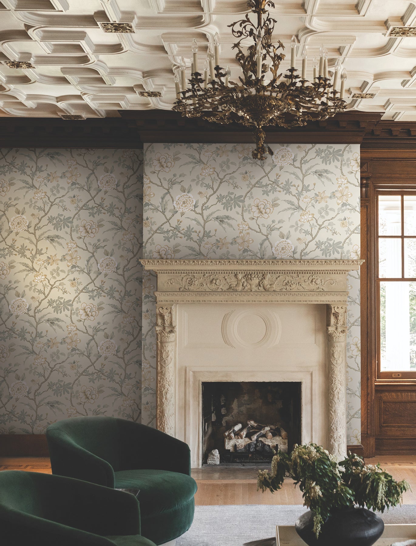 Courtyard Botanical Wallpaper- Neutral