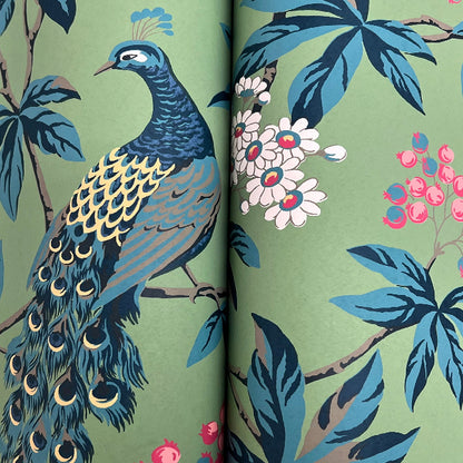 Peacock Estate Wallpaper- Green