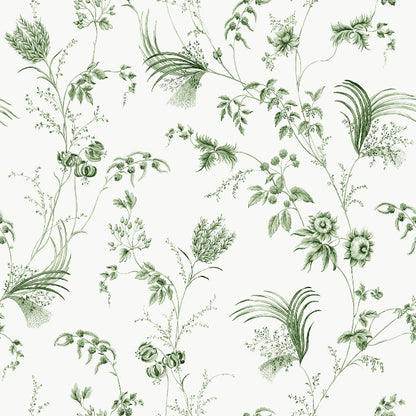 Floral Lace Wallpaper- Green